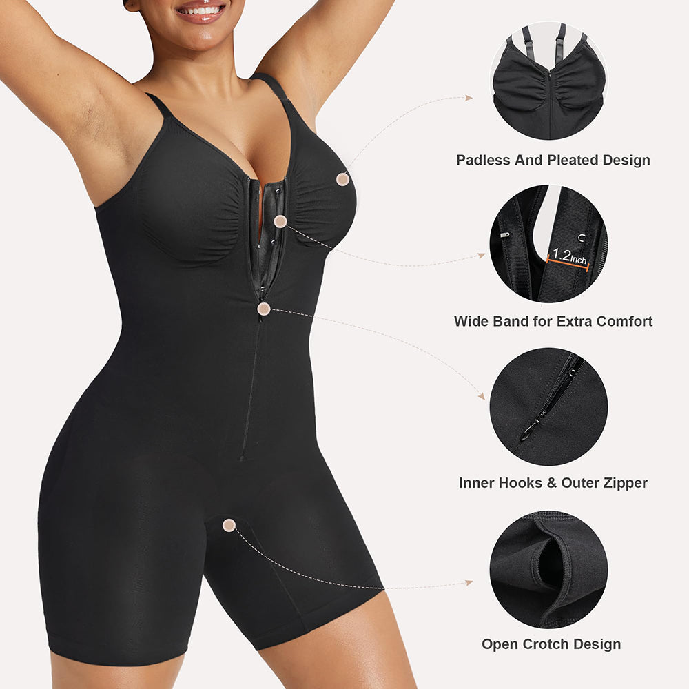 Shapewear for Women Tummy Control Bodysuits Zip-Up Comfort Ultra Stretch Fabric