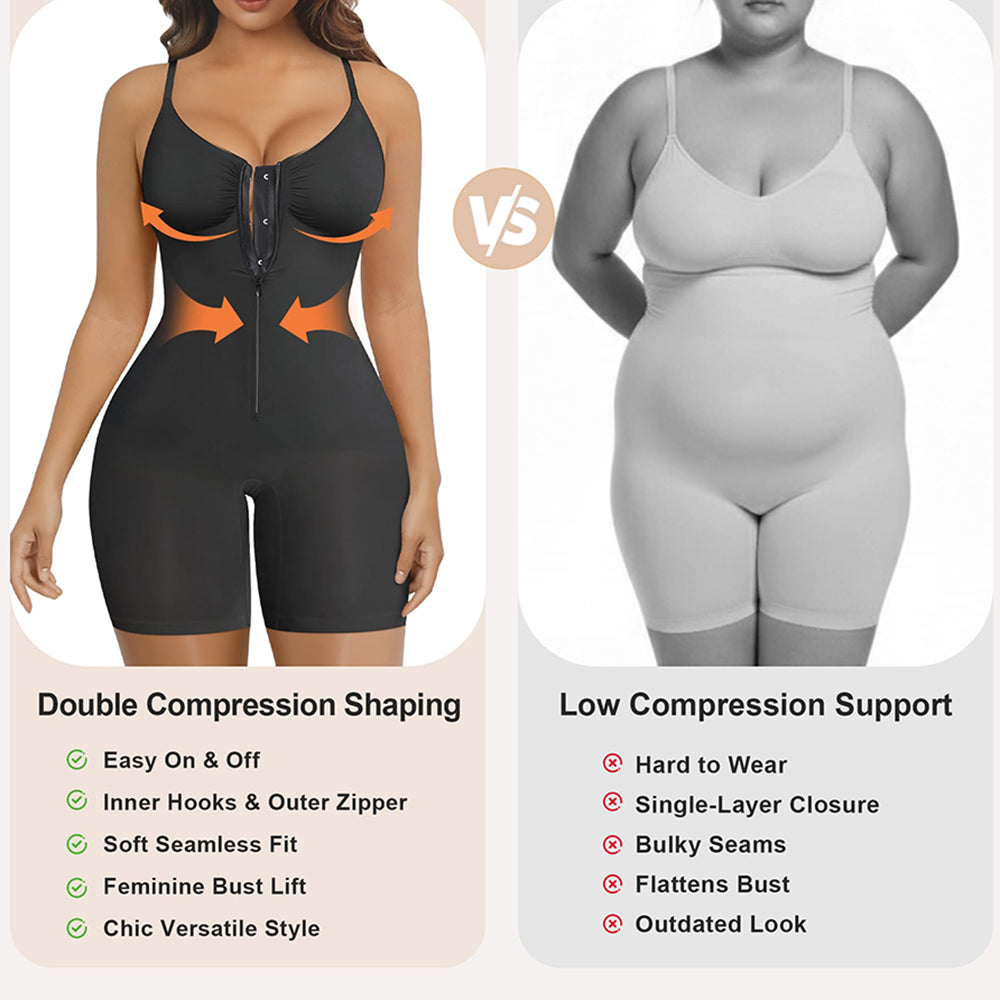 Shapewear for Women Tummy Control Bodysuits Zip-Up Comfort Ultra Stretch Fabric